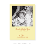 Laurel Birth Announcement Classic Printed Medium Holiday Card