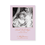 Laurel Birth Announcement Classic Printed Medium Holiday Card