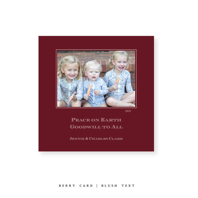 Laurel Classic Printed Small Square Holiday Card