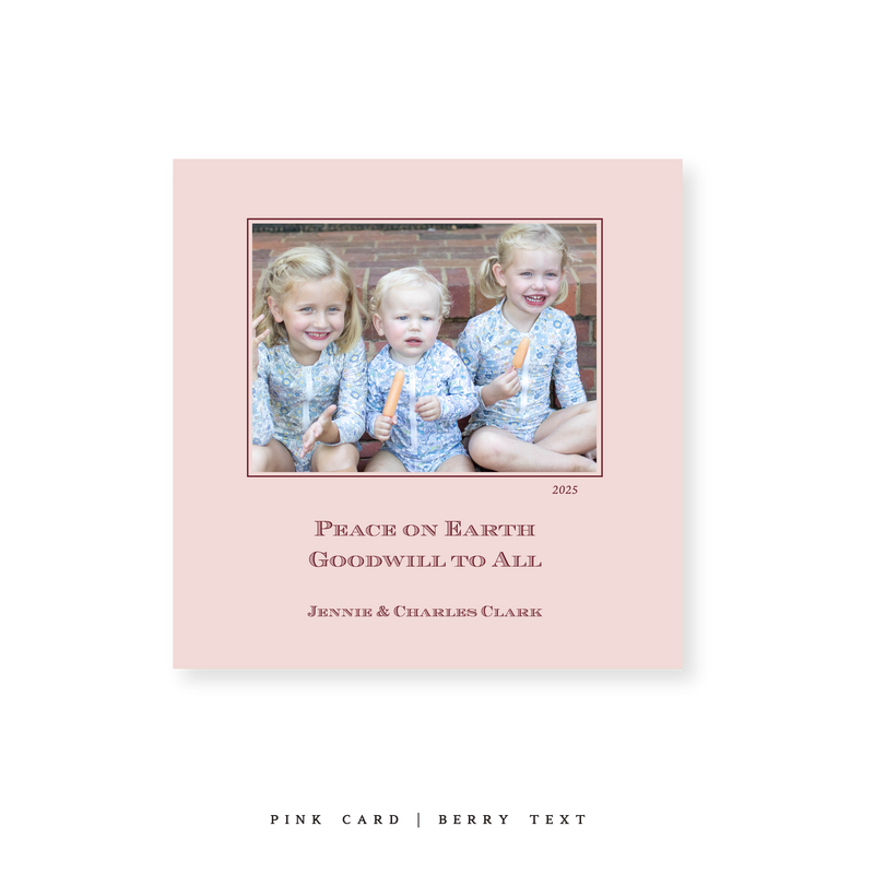 Laurel Classic Printed Small Square Holiday Card
