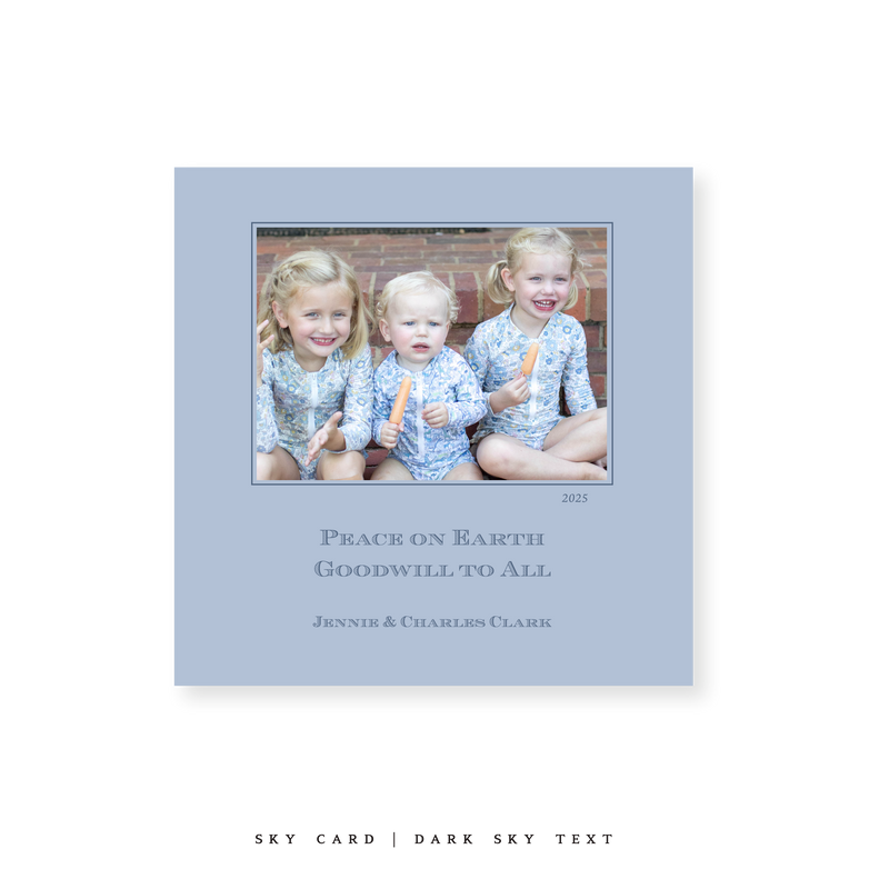 Laurel Classic Printed Small Square Holiday Card