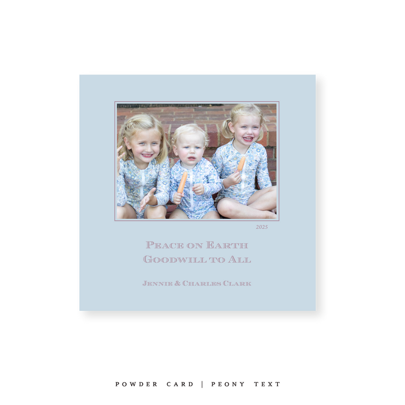 Laurel Classic Printed Small Square Holiday Card