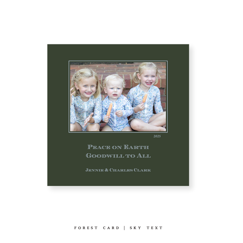 Laurel Classic Printed Small Square Holiday Card