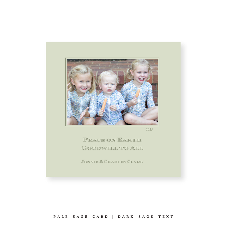 Laurel Classic Printed Small Square Holiday Card