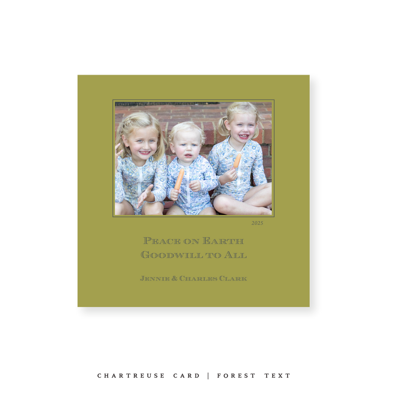 Laurel Classic Printed Small Square Holiday Card