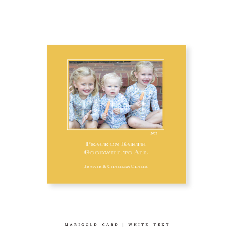Laurel Classic Printed Small Square Holiday Card