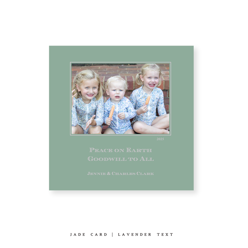 Laurel Classic Printed Small Square Holiday Card