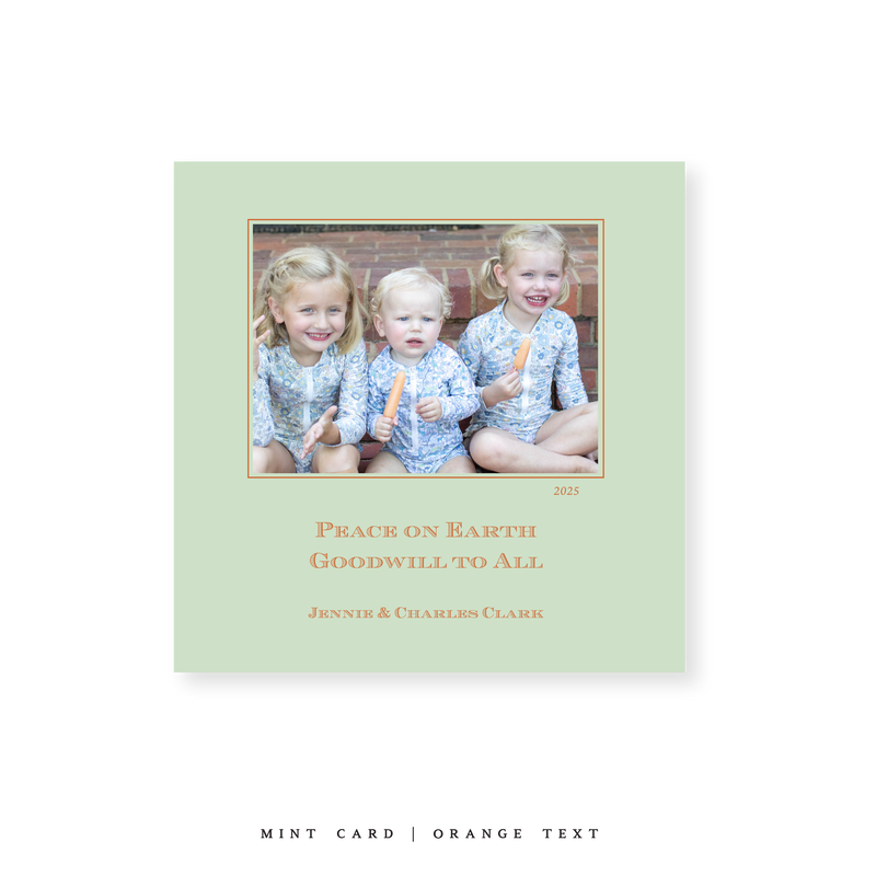 Laurel Classic Printed Small Square Holiday Card