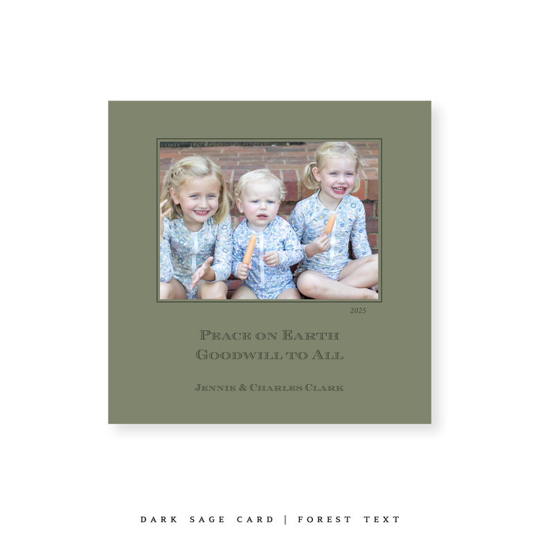 Laurel Classic Printed Small Square Holiday Card