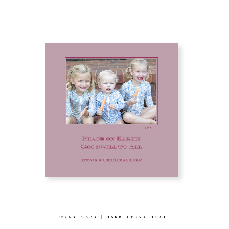 Laurel Classic Printed Small Square Holiday Card