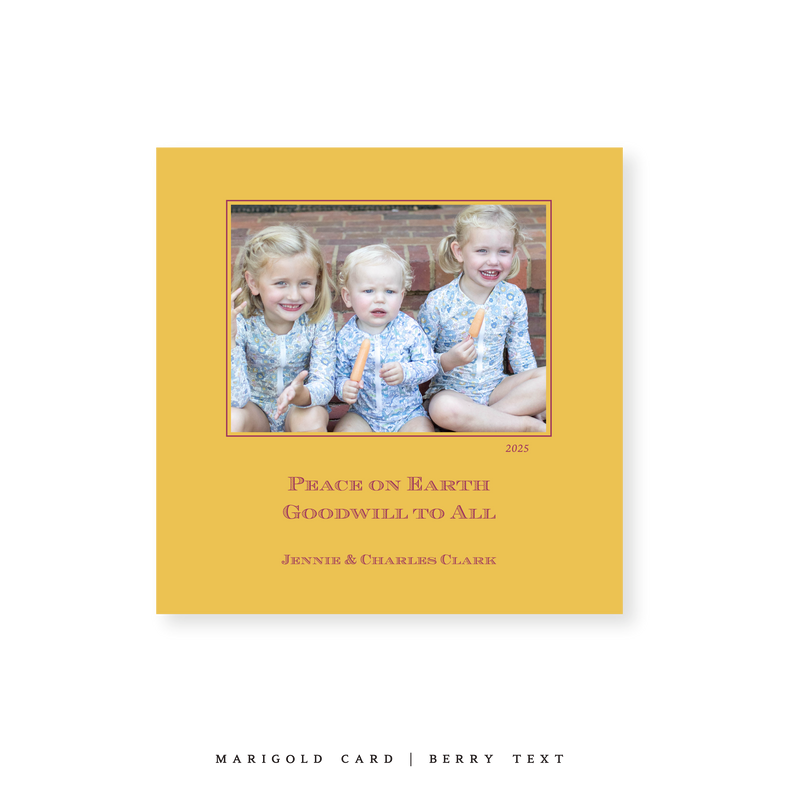 Laurel Classic Printed Small Square Holiday Card