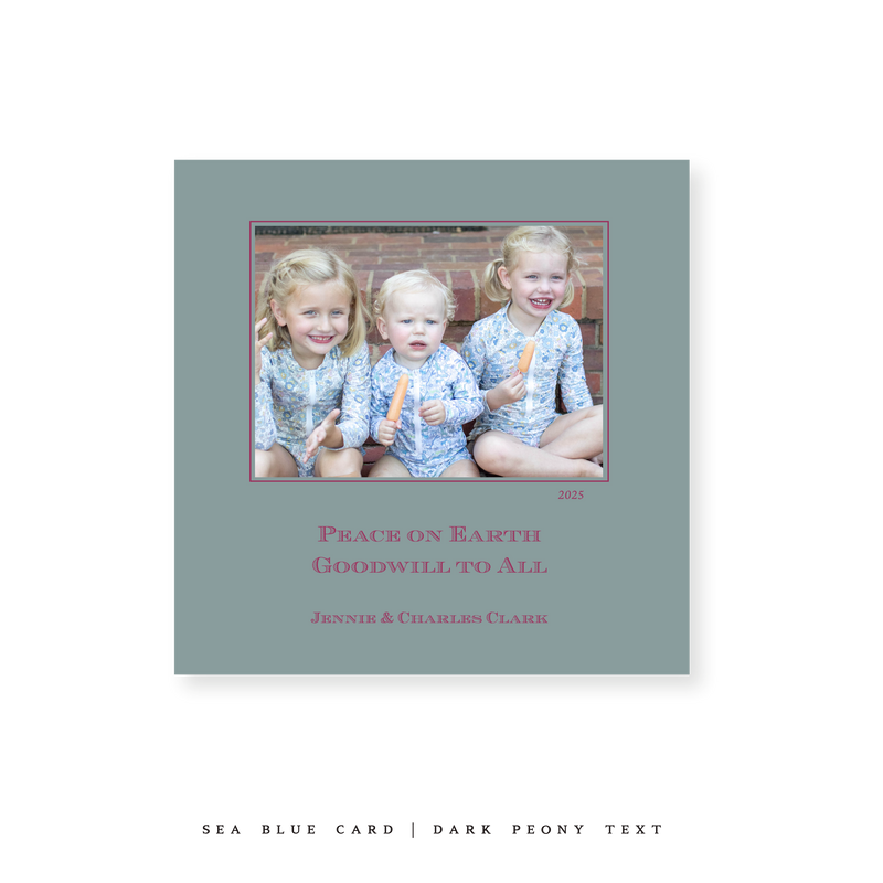 Laurel Classic Printed Small Square Holiday Card