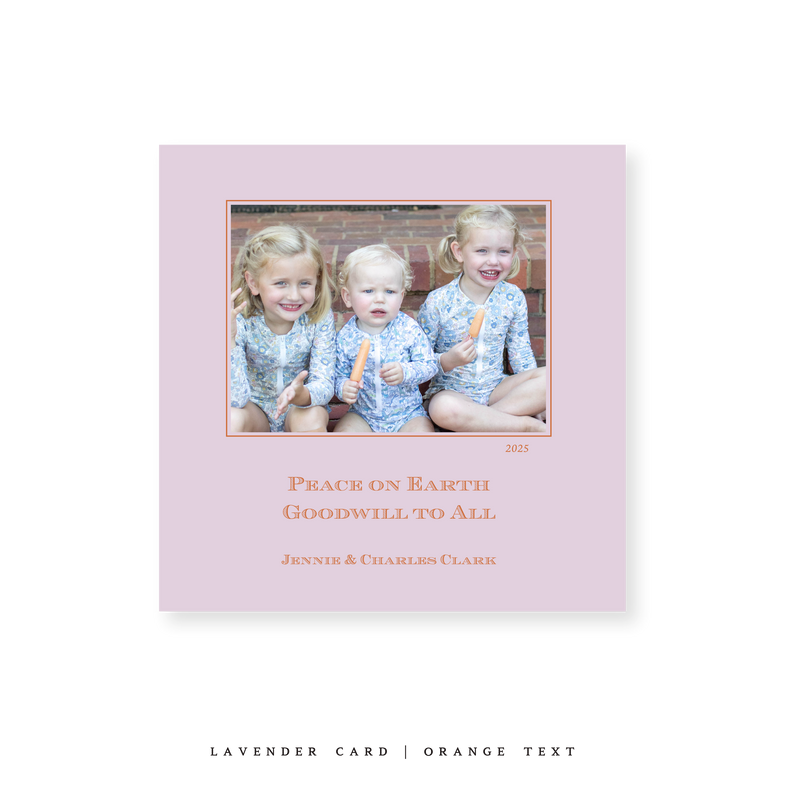 Laurel Classic Printed Small Square Holiday Card