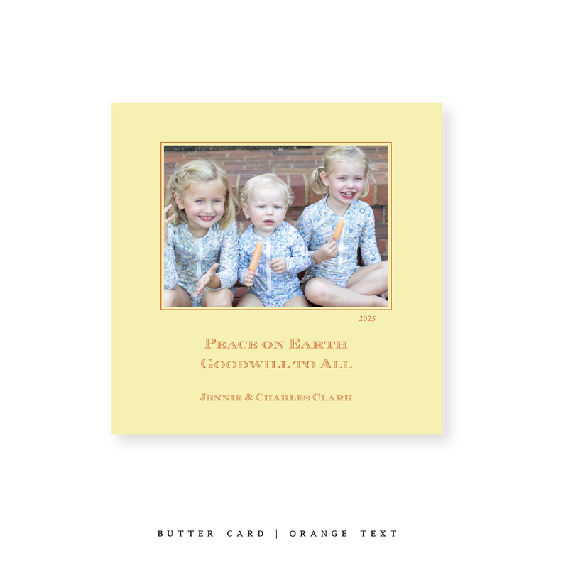 Laurel Classic Printed Small Square Holiday Card