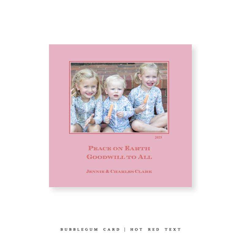 Laurel Classic Printed Small Square Holiday Card
