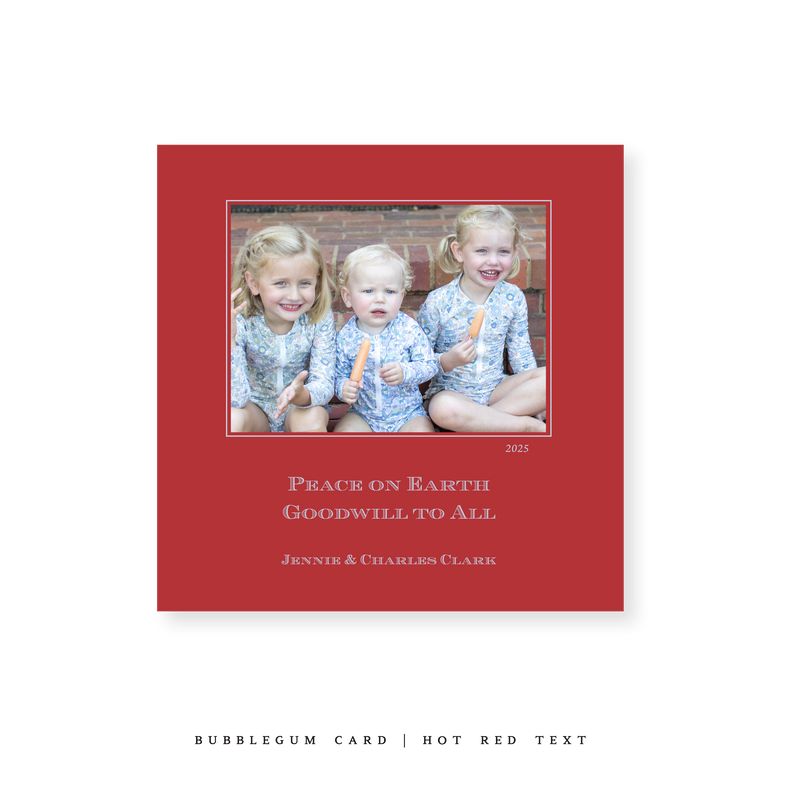 Laurel Classic Printed Small Square Holiday Card