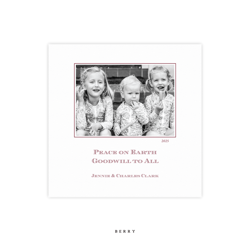 Laurel Letterpress Small Square Holiday Card