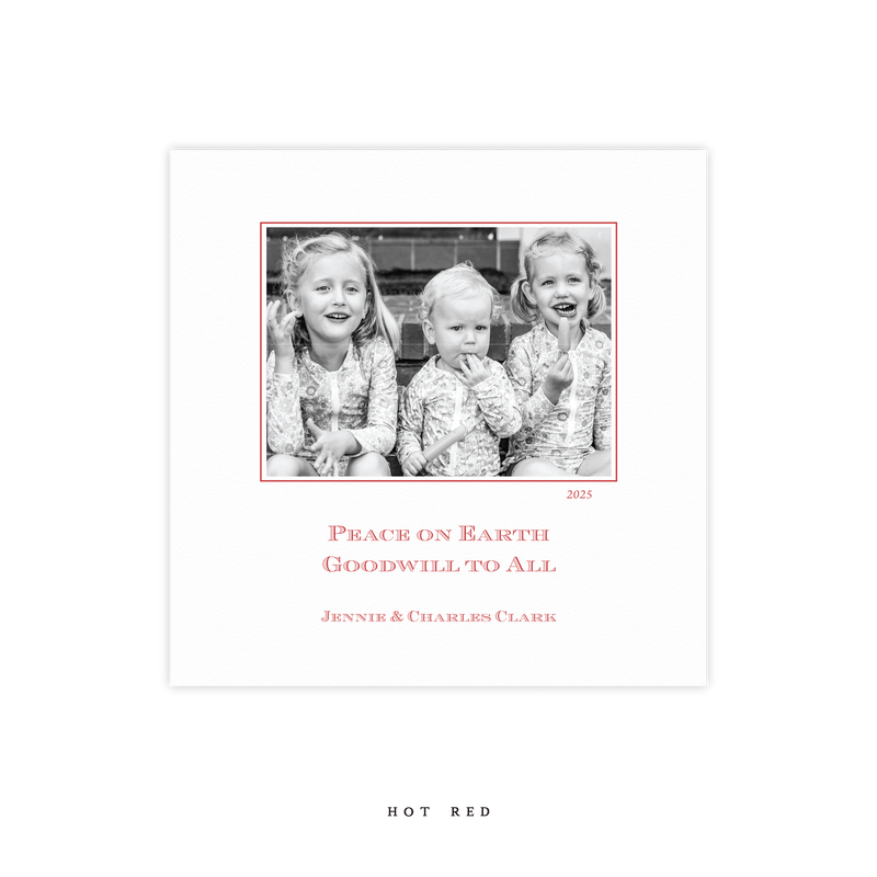 Laurel Letterpress Small Square Holiday Card