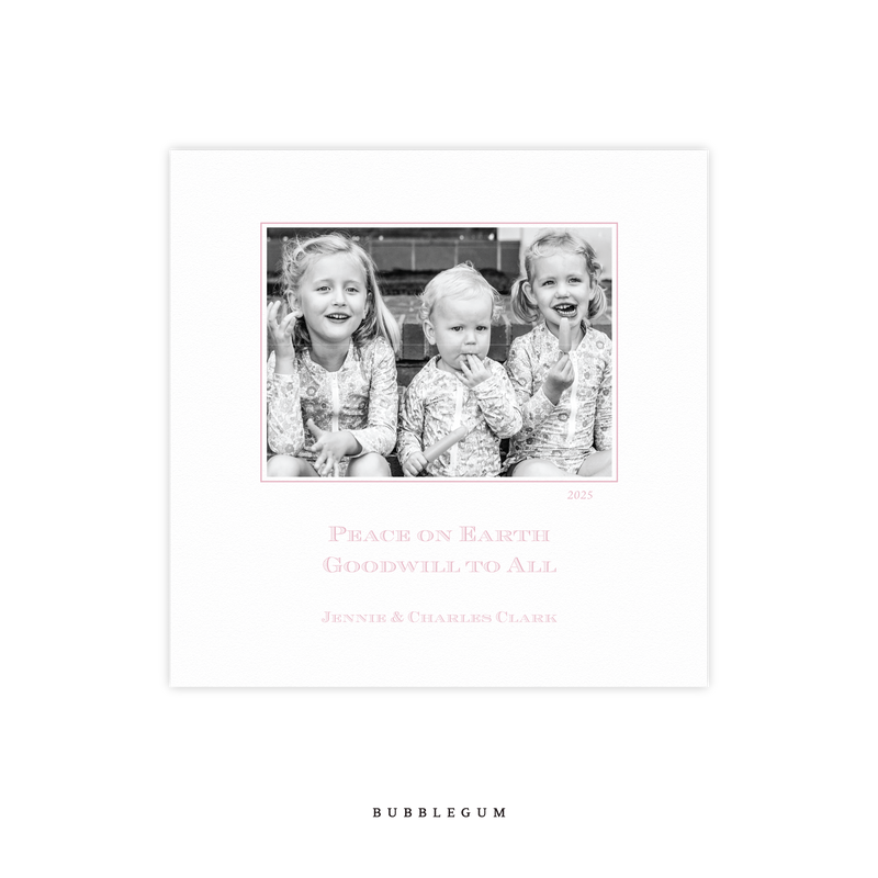 Laurel Letterpress Small Square Holiday Card
