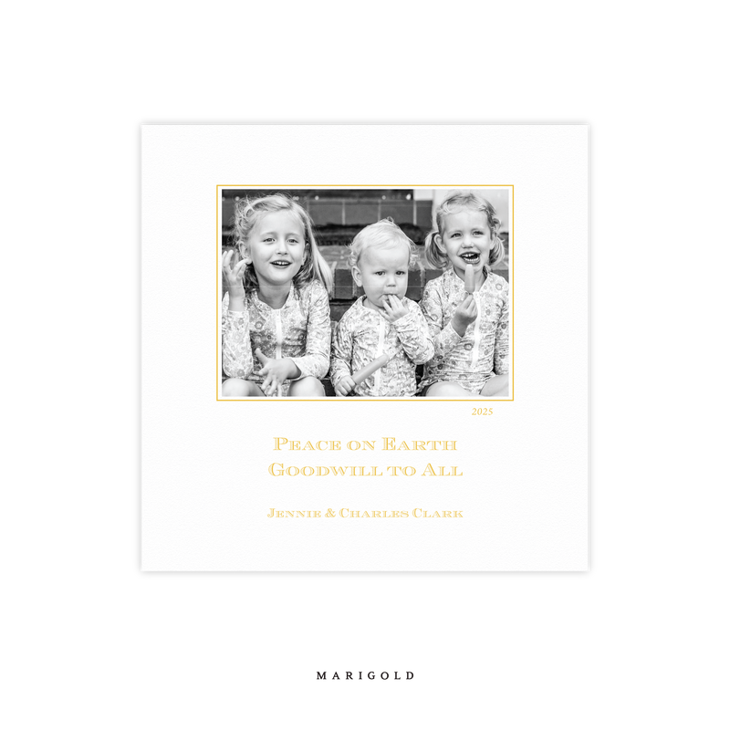 Laurel Letterpress Small Square Holiday Card