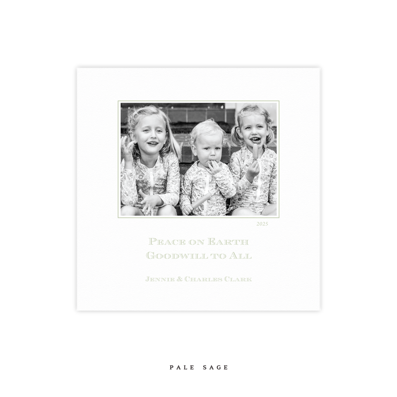 Laurel Letterpress Small Square Holiday Card