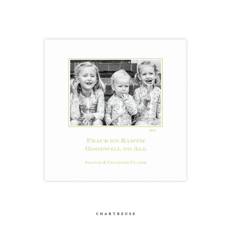 Laurel Letterpress Small Square Holiday Card