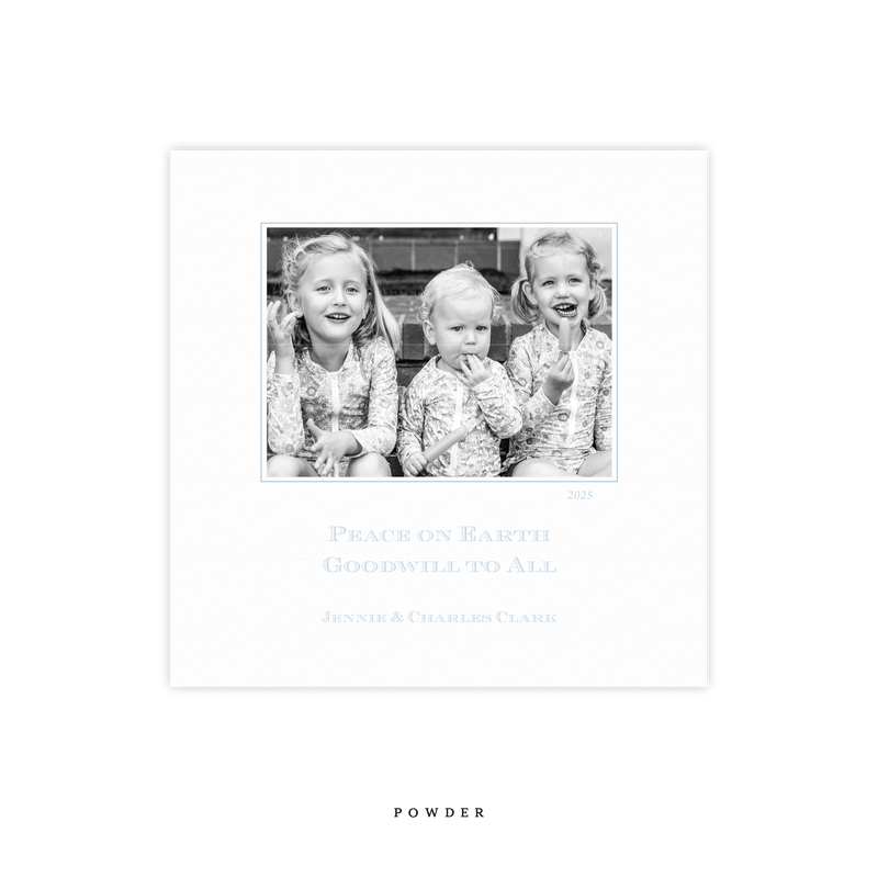 Laurel Letterpress Small Square Holiday Card
