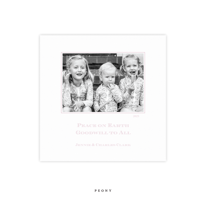 Laurel Letterpress Small Square Holiday Card