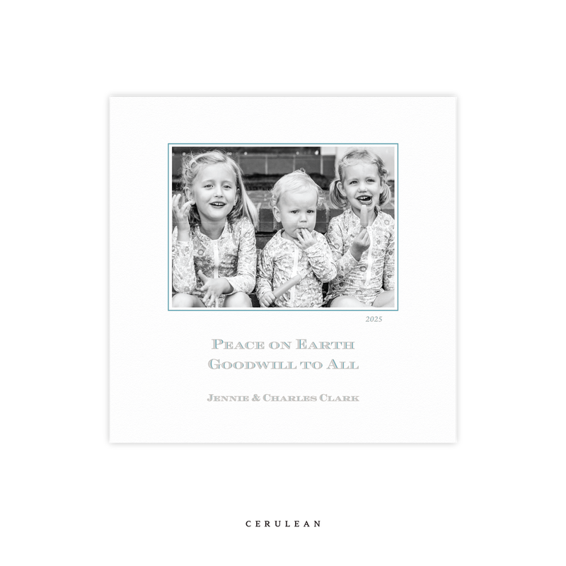 Laurel Letterpress Small Square Holiday Card