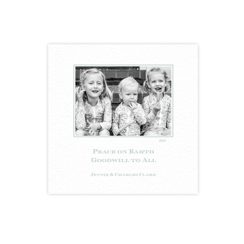 Laurel Letterpress Small Square Holiday Card