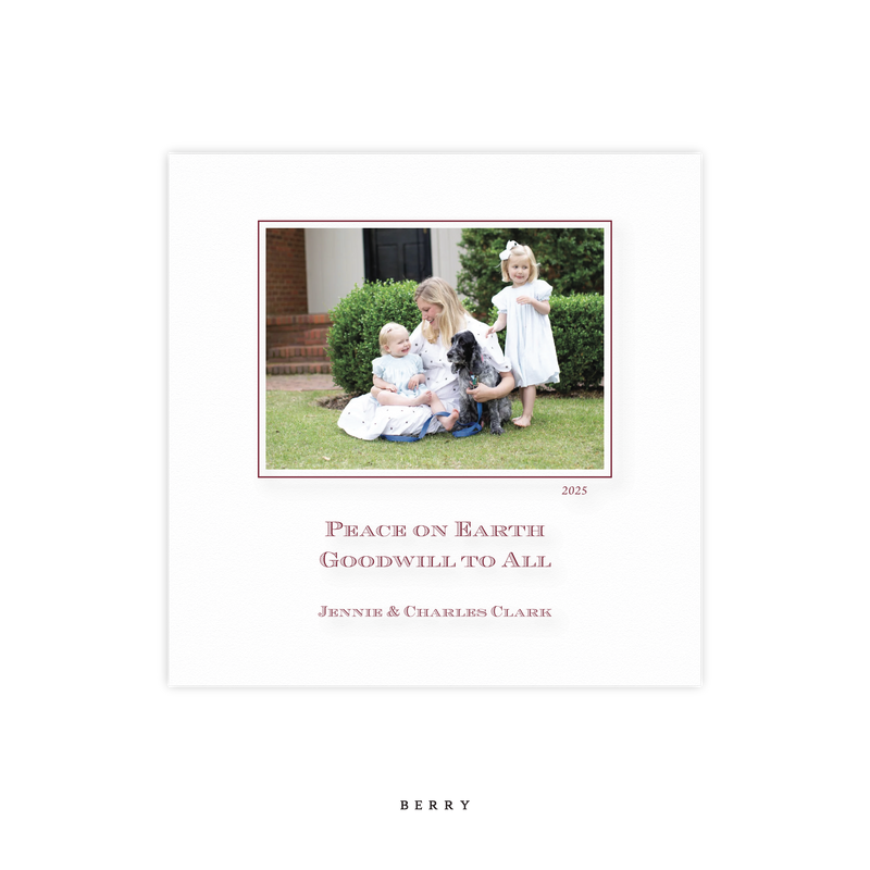 Laurel Engraved Small Square Holiday Card