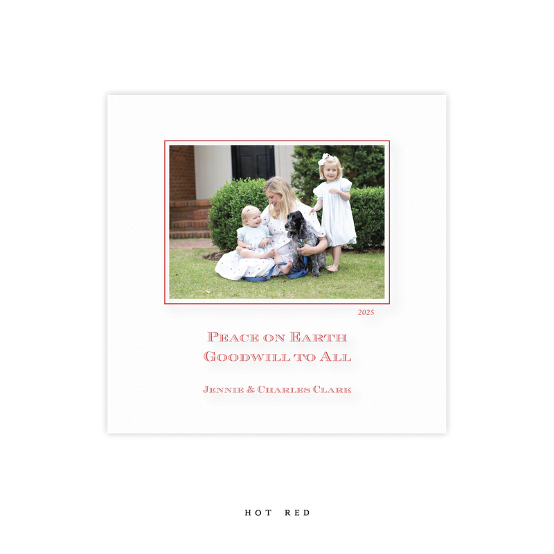 Laurel Engraved Small Square Holiday Card