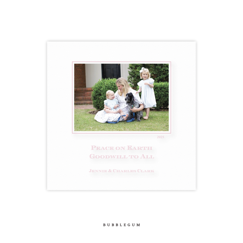 Laurel Engraved Small Square Holiday Card