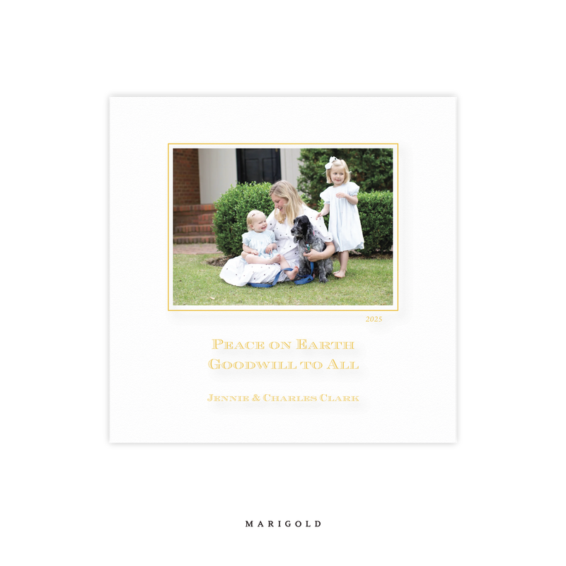 Laurel Engraved Small Square Holiday Card