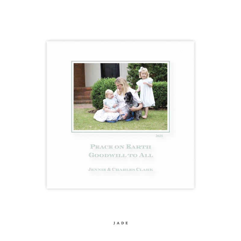 Laurel Engraved Small Square Holiday Card