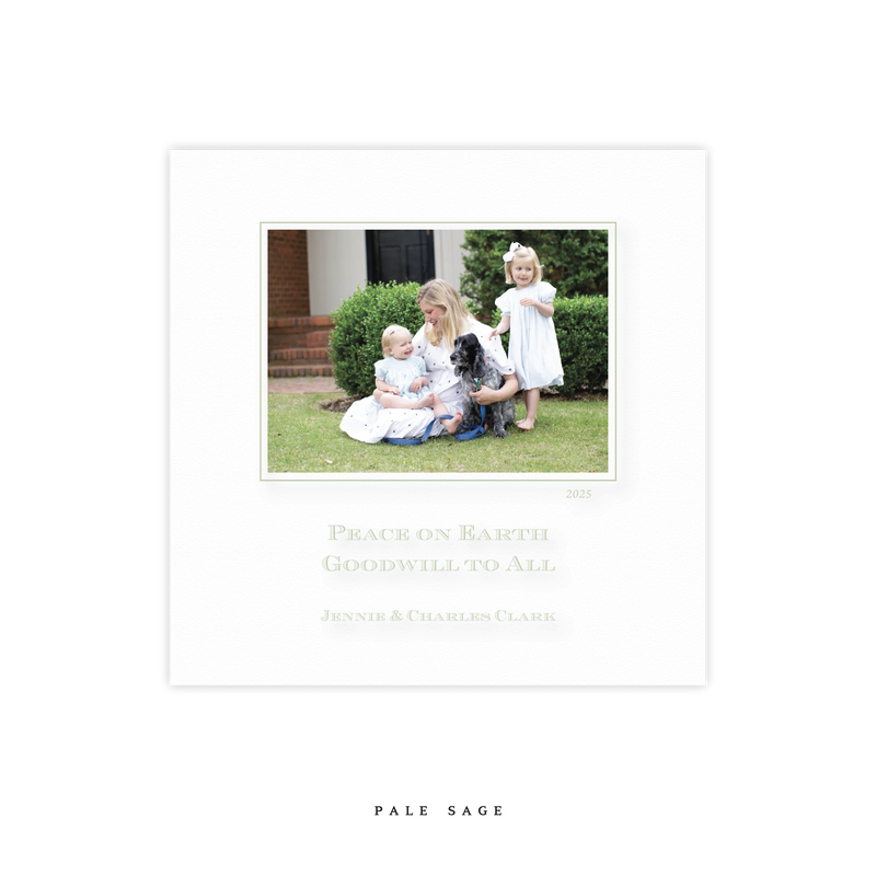Laurel Engraved Small Square Holiday Card