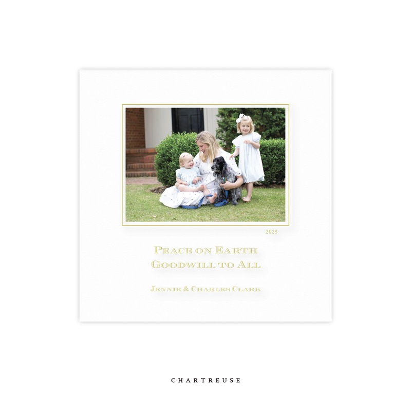 Laurel Engraved Small Square Holiday Card