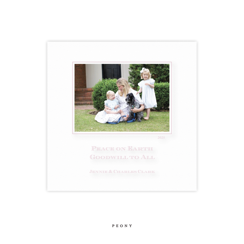 Laurel Engraved Small Square Holiday Card