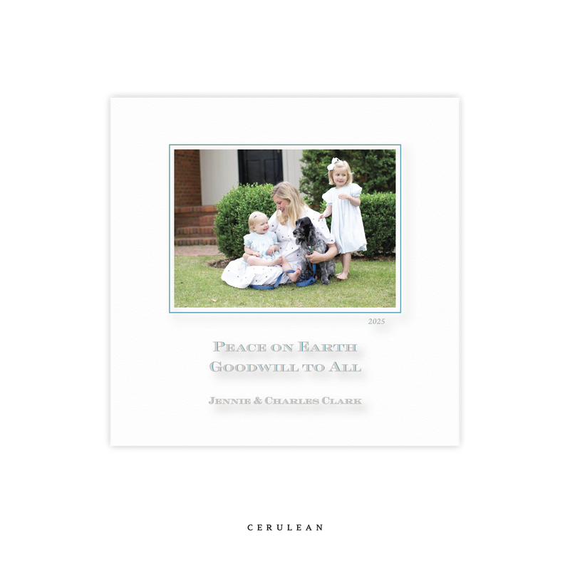 Laurel Engraved Small Square Holiday Card