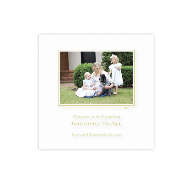 Laurel Engraved Small Square Holiday Card