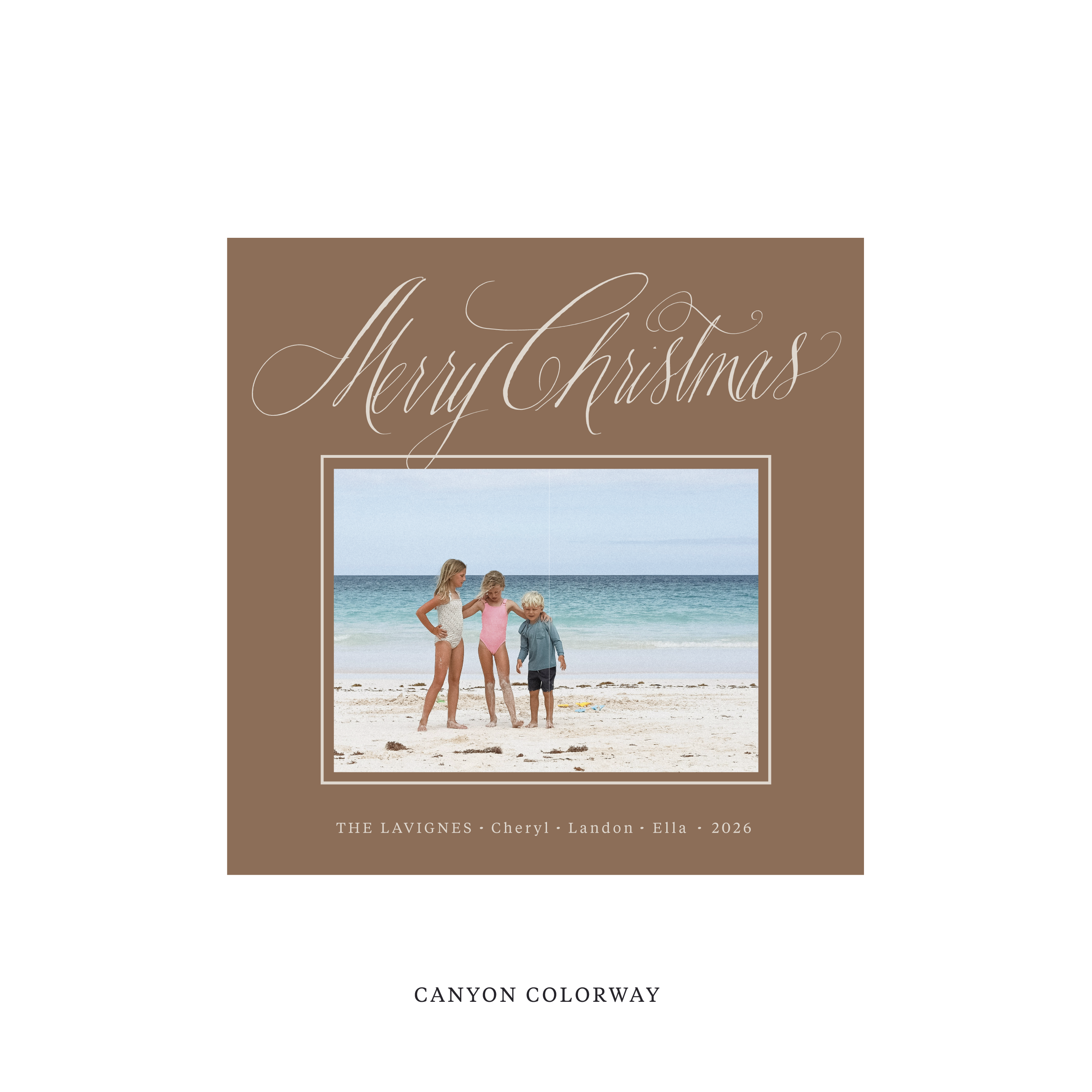 Lavigne Classic Flat Print Holiday Card, Square