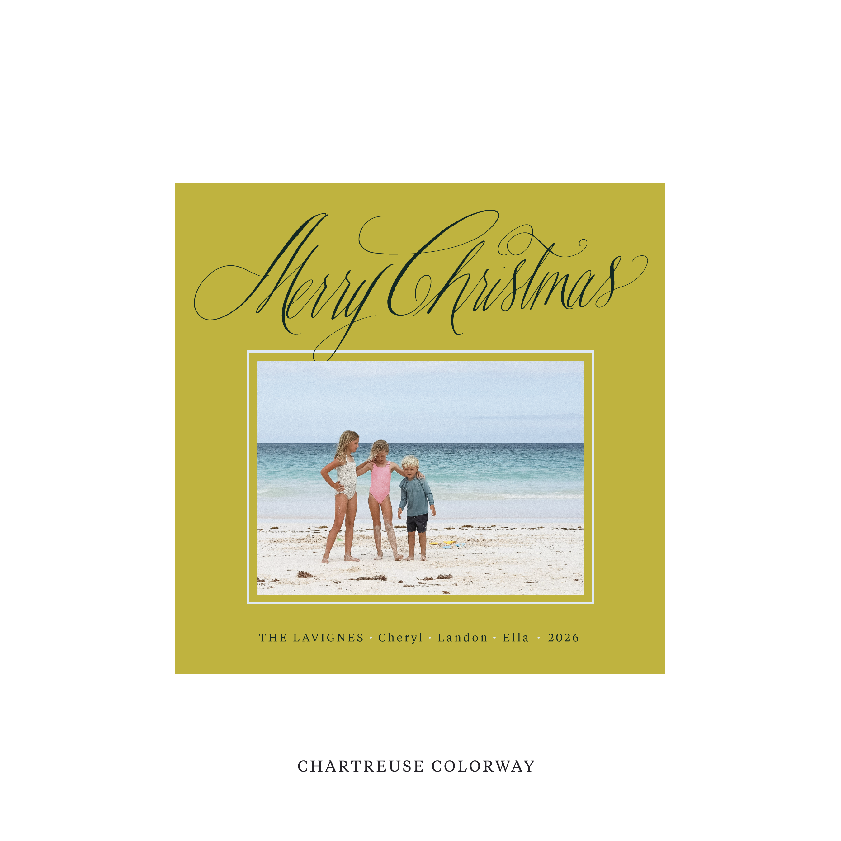 Lavigne Classic Flat Print Holiday Card, Square