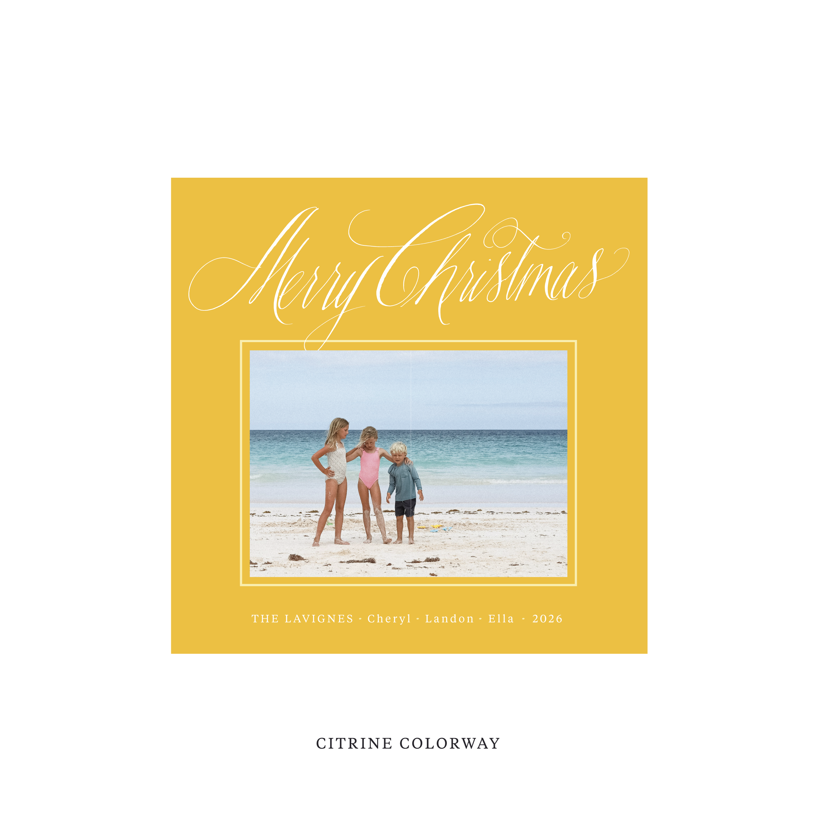 Lavigne Classic Flat Print Holiday Card, Square