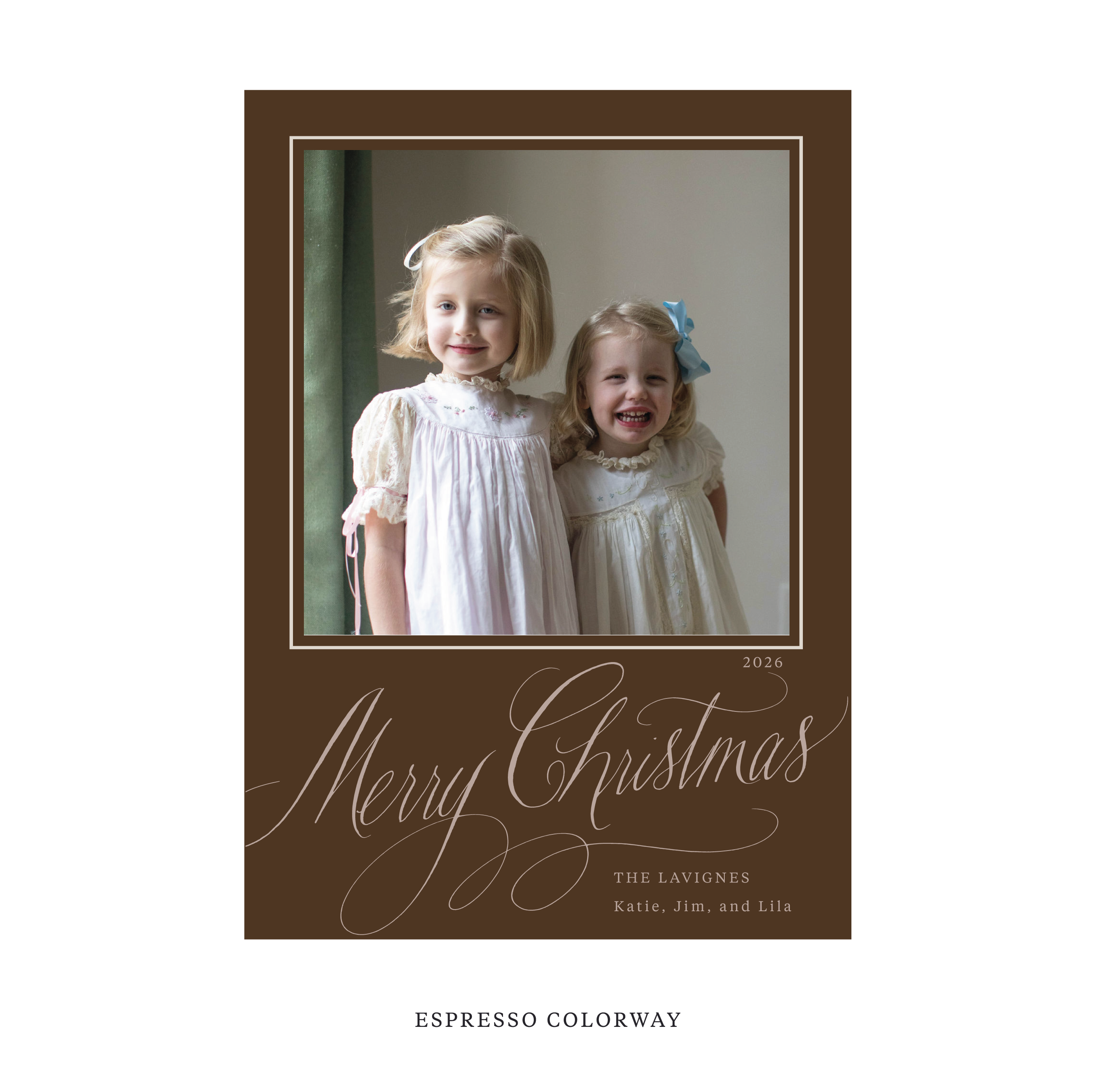 Lavigne Classic Flat Print Holiday Card, Large