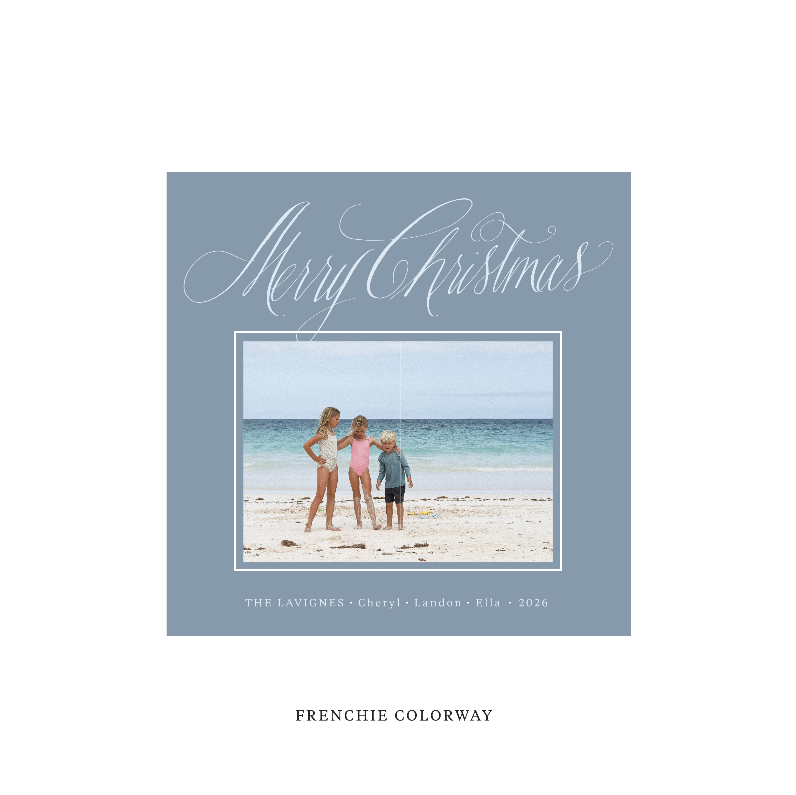 Lavigne Classic Flat Print Holiday Card, Square