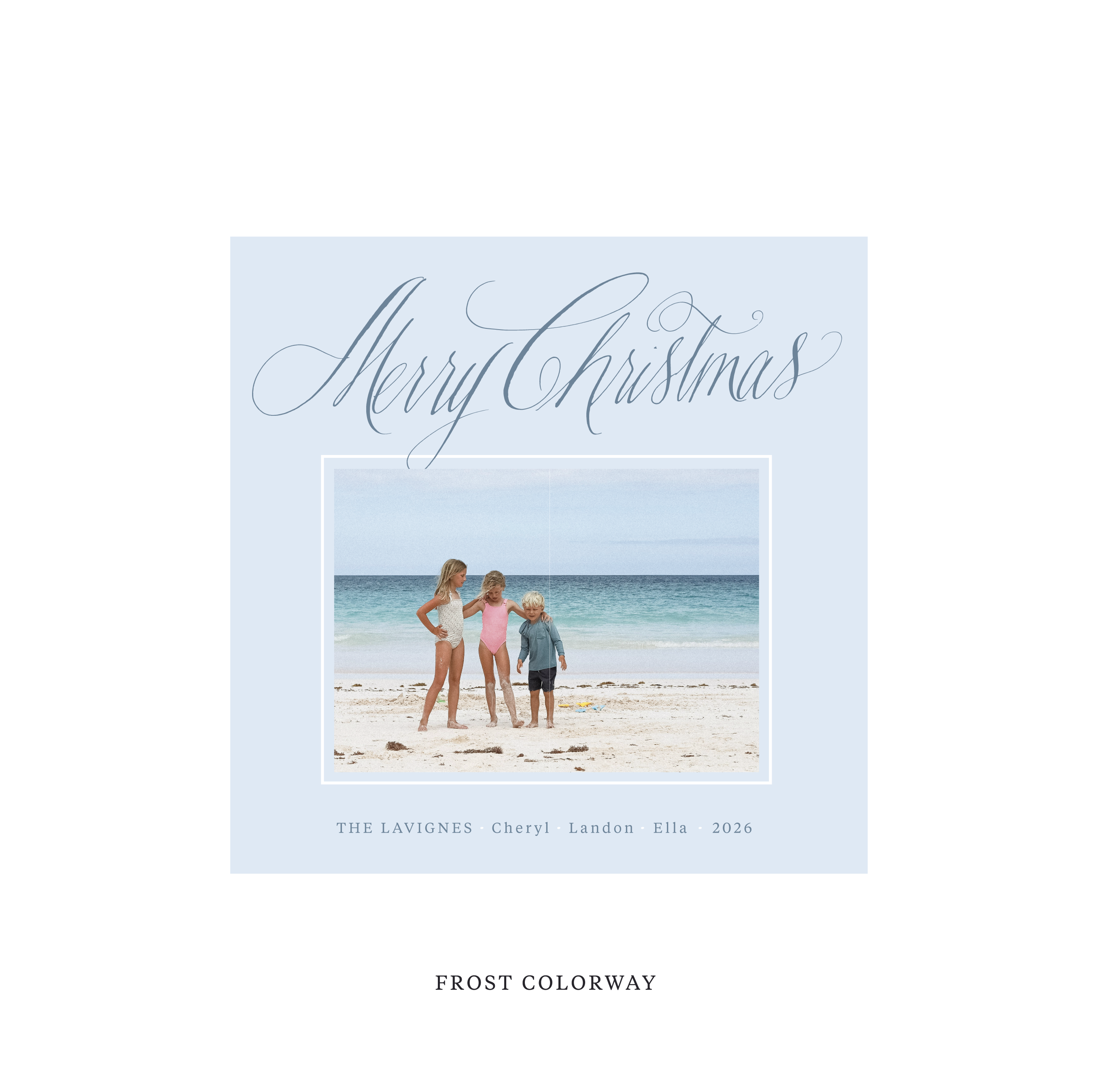 Lavigne Classic Flat Print Holiday Card, Square
