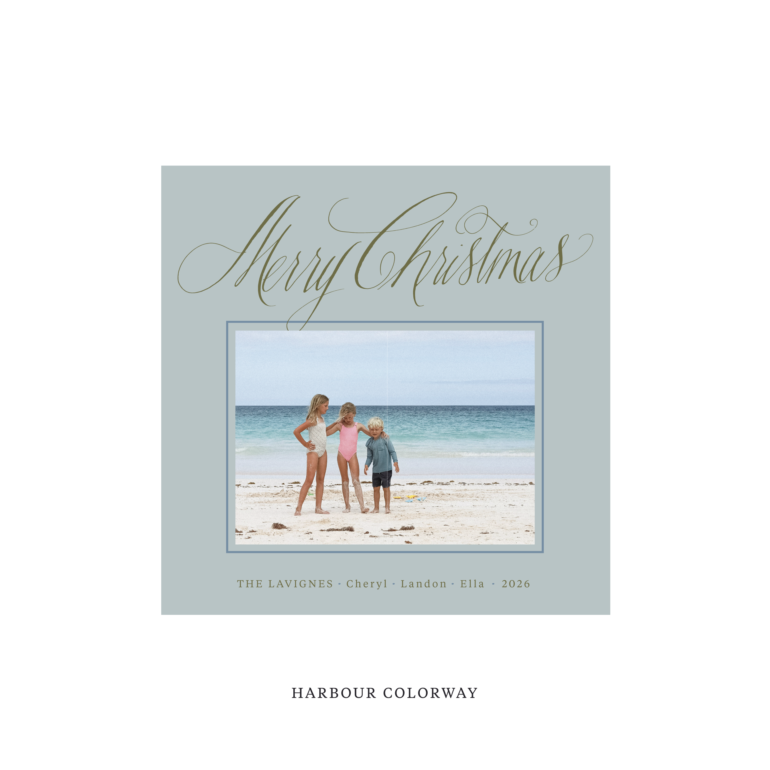 Lavigne Classic Flat Print Holiday Card, Square