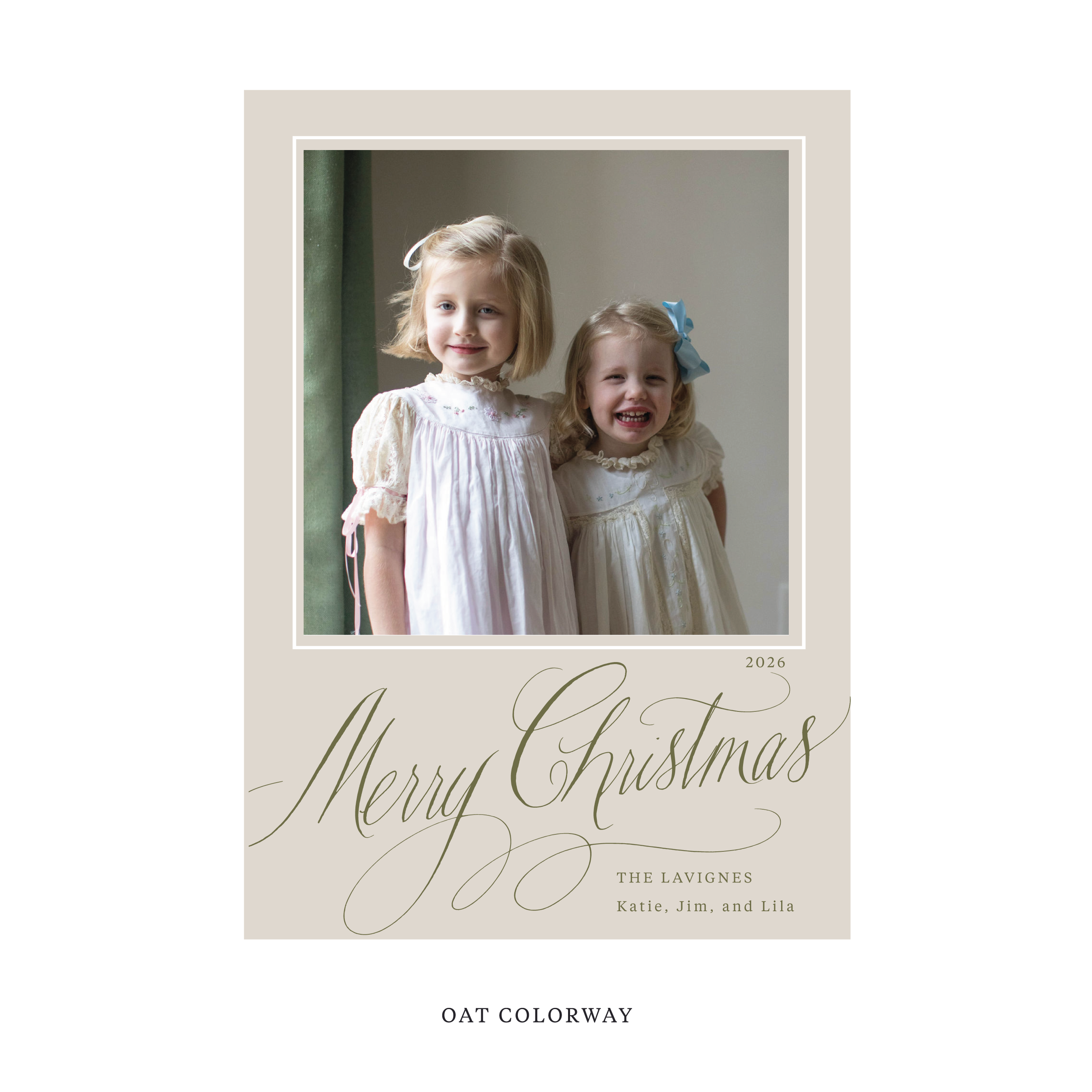 Lavigne Classic Flat Print Holiday Card, Large