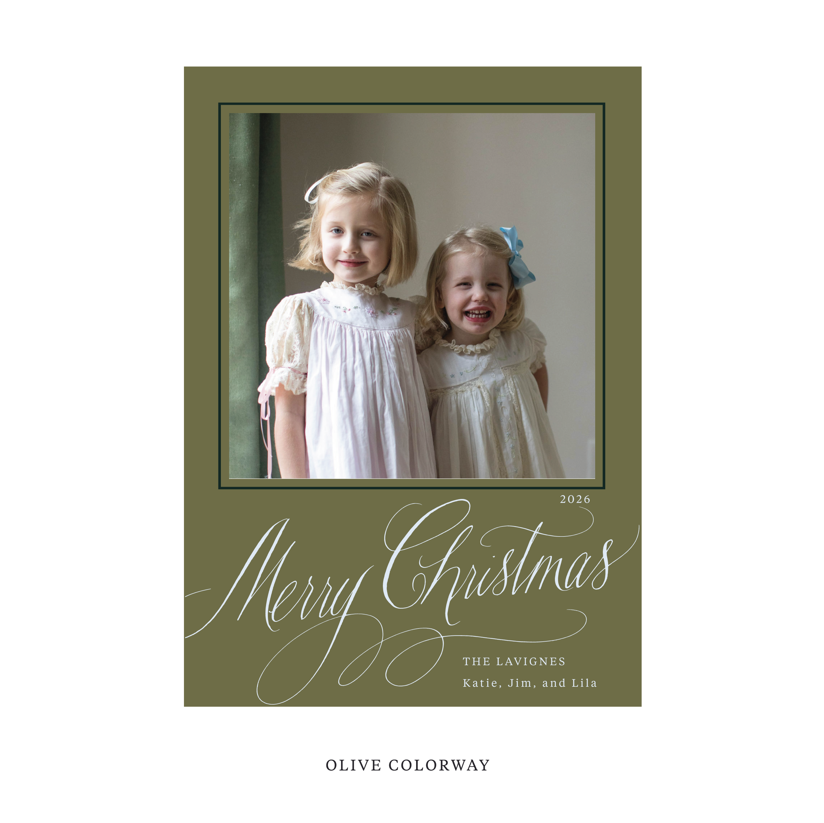 Lavigne Classic Flat Print Holiday Card, Large