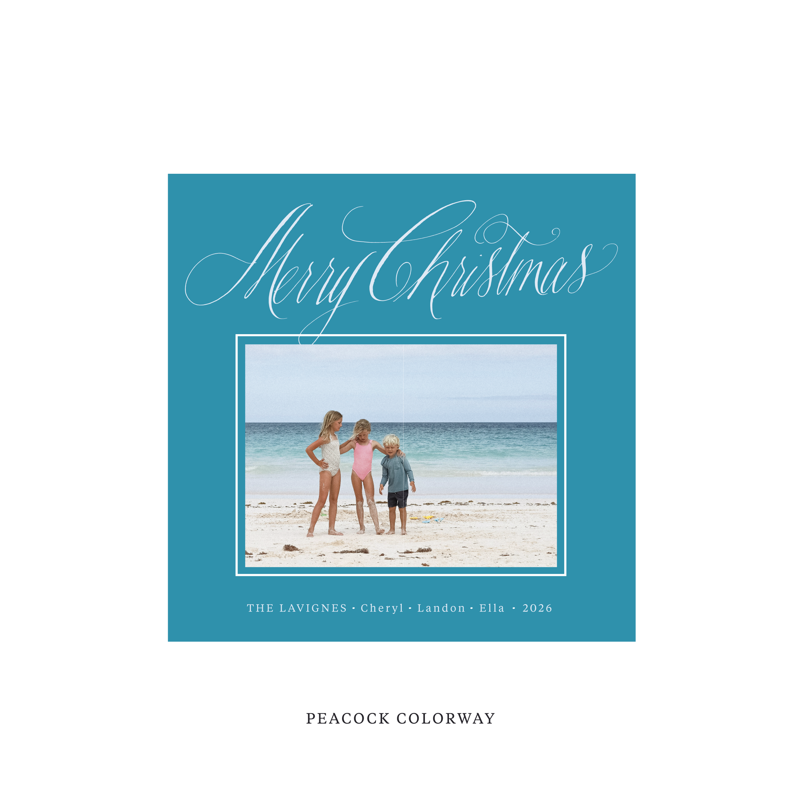 Lavigne Classic Flat Print Holiday Card, Square